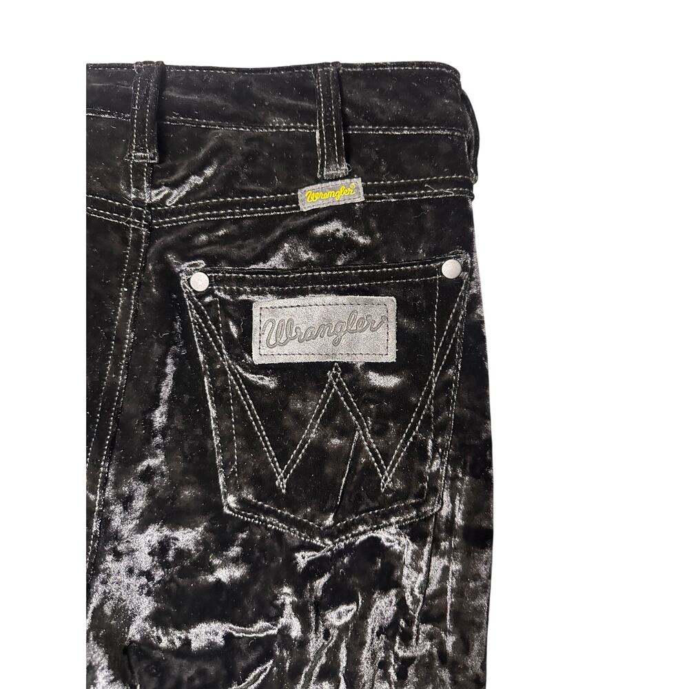 Wrangler Black Velvet High Rise Flare Pants - Picture 6 of 11
